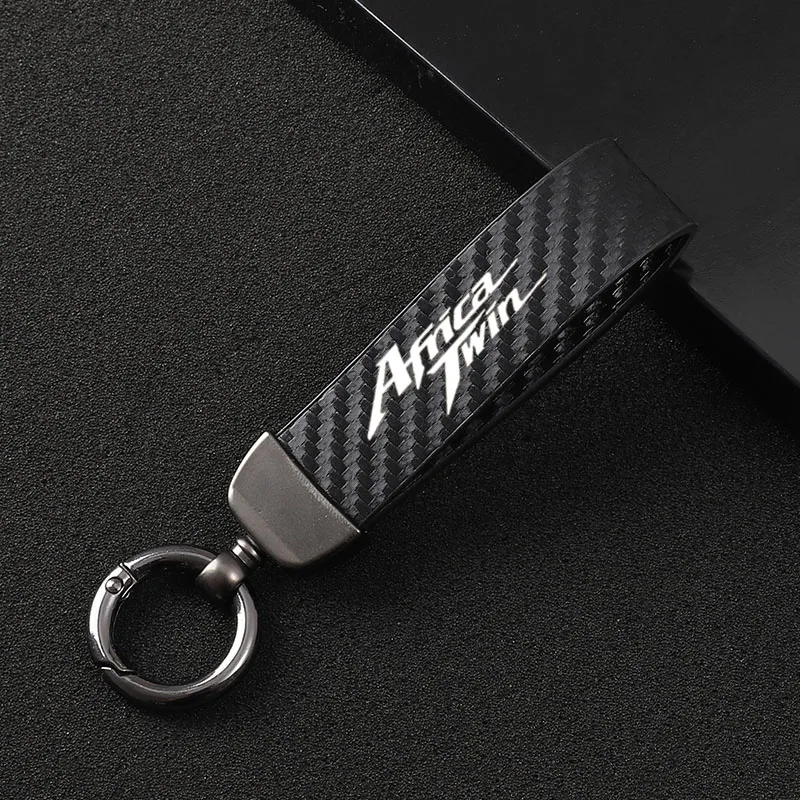

New fashion motorcycle carbon fiber leather rope Keychain key ring For Honda Africa Twin CRF1100/L CRF 1000/L Accessories