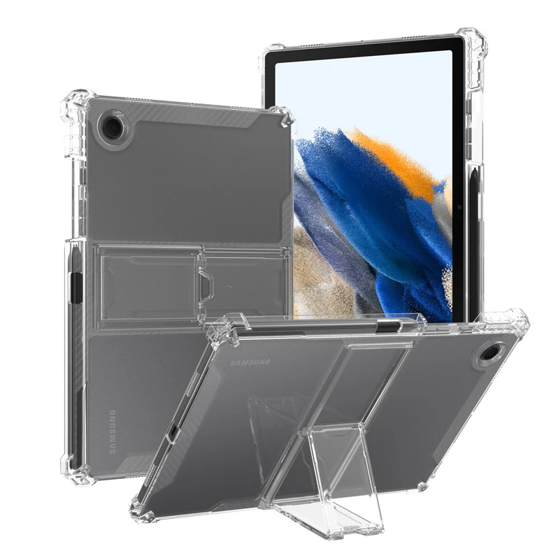 

4 Shockproof Airbags Kickstand Funda For Samsung Galaxy Tab A8 10.5 2021 Case SM-X200 SM X205 Pencil Holder Cover TPU Back Shell