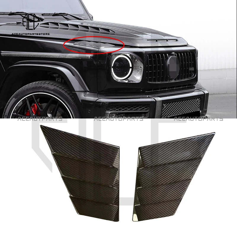 

G class w463A W464 Dry Carbon Fiber B style Hood Side Vent Sticker Cover G350 G500 G55 G63 G65 Fender hood Add-on Vents