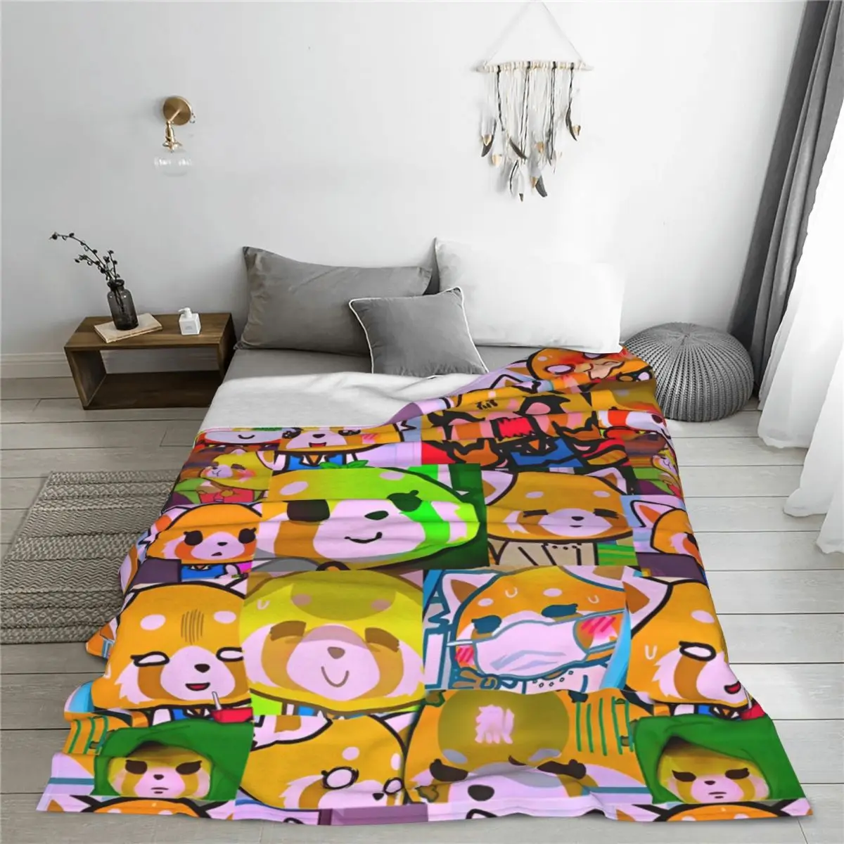 Sanrio аниме Aggretsuko теплые мягкие одеяла для путешествий и офиса плюшевое одеяло