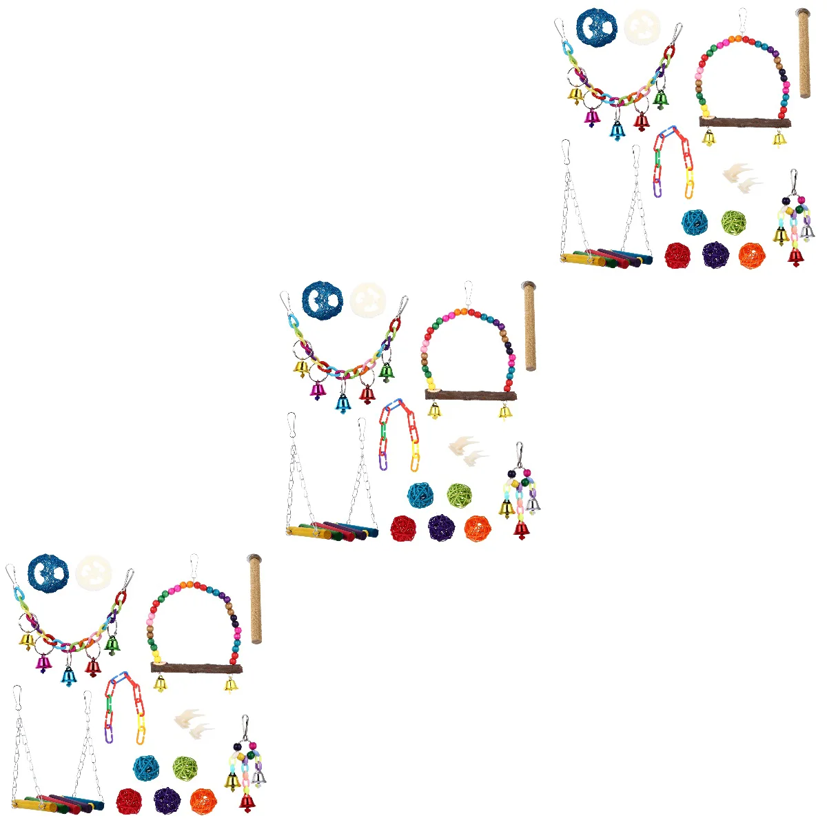 

45 pcs Bird Swing Parrot Hanging Pet Supplies Wooden Parrot