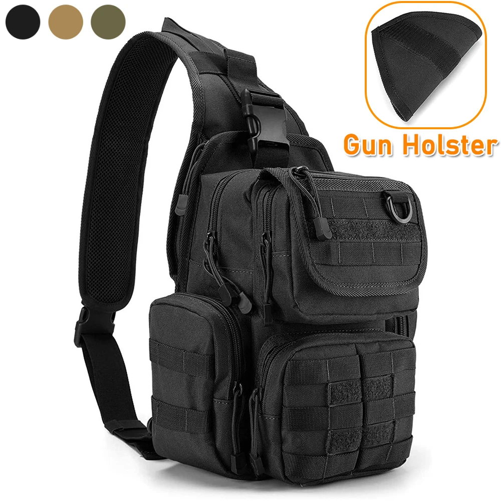 

Tactical Shoulder Gun Bag Concealed Handgun Carry Pack Military Sling Assault Backpack with Pistol Holster for Hunting Camping
