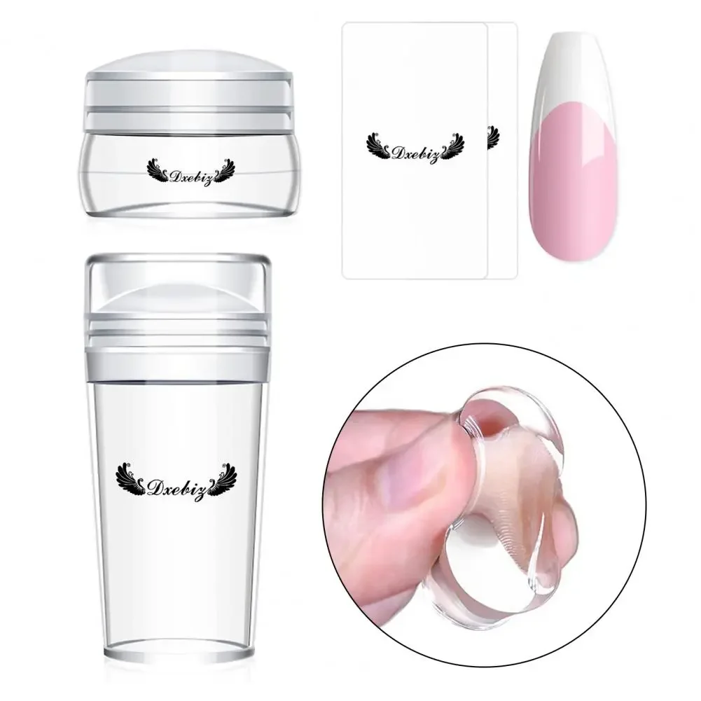 

NEW2023 Nail Art Stampers 1 Set Useful Flexible PVC Manicure Designs Nail Seal Stamp Set with Scraper for Nail Salon