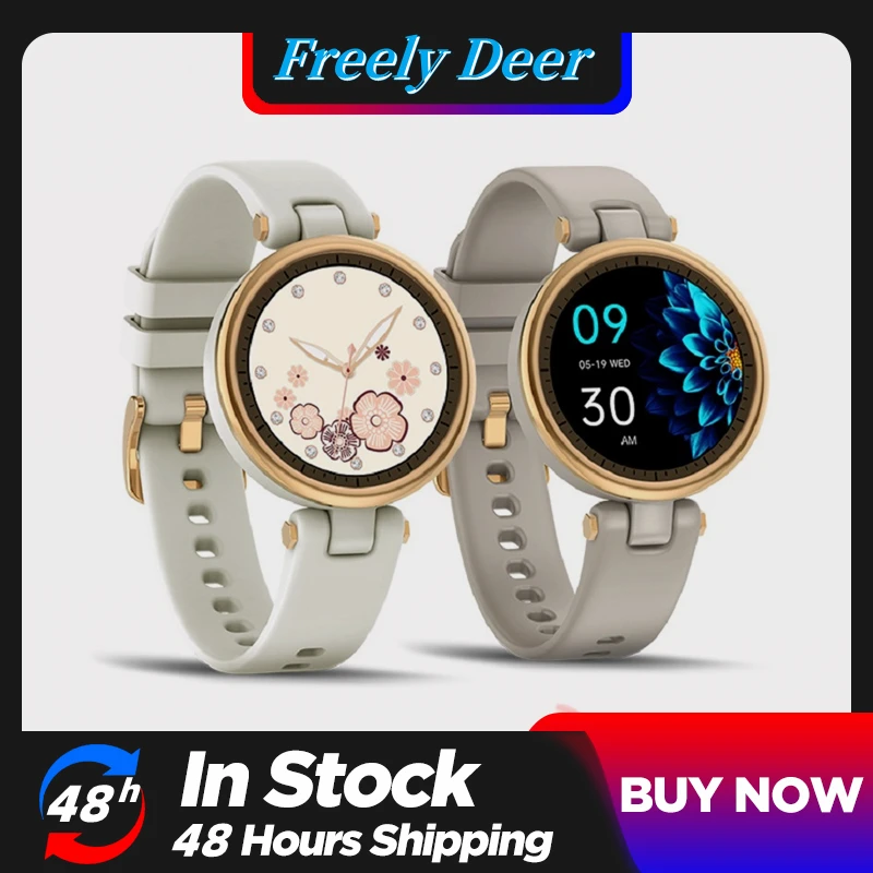 Reloj inteligente de moda para mujer, pulsera resistente al agua con pantalla redonda, Monitor de frecuencia cardíaca y presión arterial