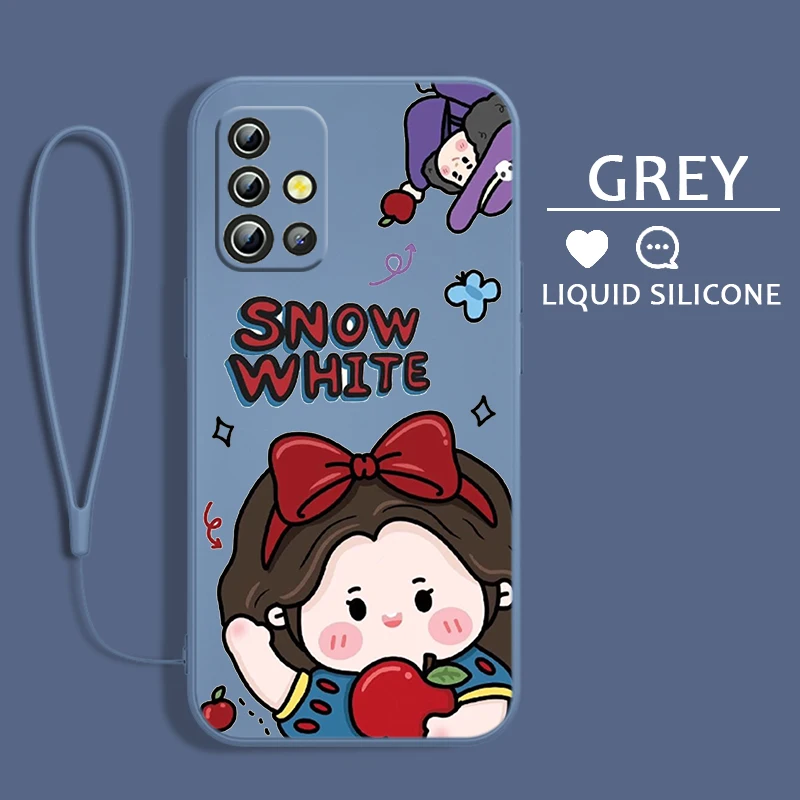 

Disney Snow White Cute Phone Case For Samsung A54 A34 A04 A14 A13 A12 A31 A91 A81 A71 A51 A11 Core Lite Liquid Rope Cover