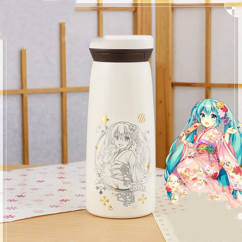 

380 ml Miku Anime Cup Bottle Stainless Steel Manga Role Action Figure Cosplay Cartoon Portable Vacuum Cup Gift