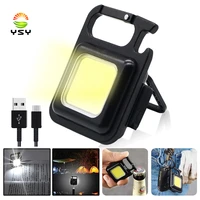 1pc multifunctional mini glare cob keychain light usb charging emergency lamps strong magnetic repair work outdoor camping light