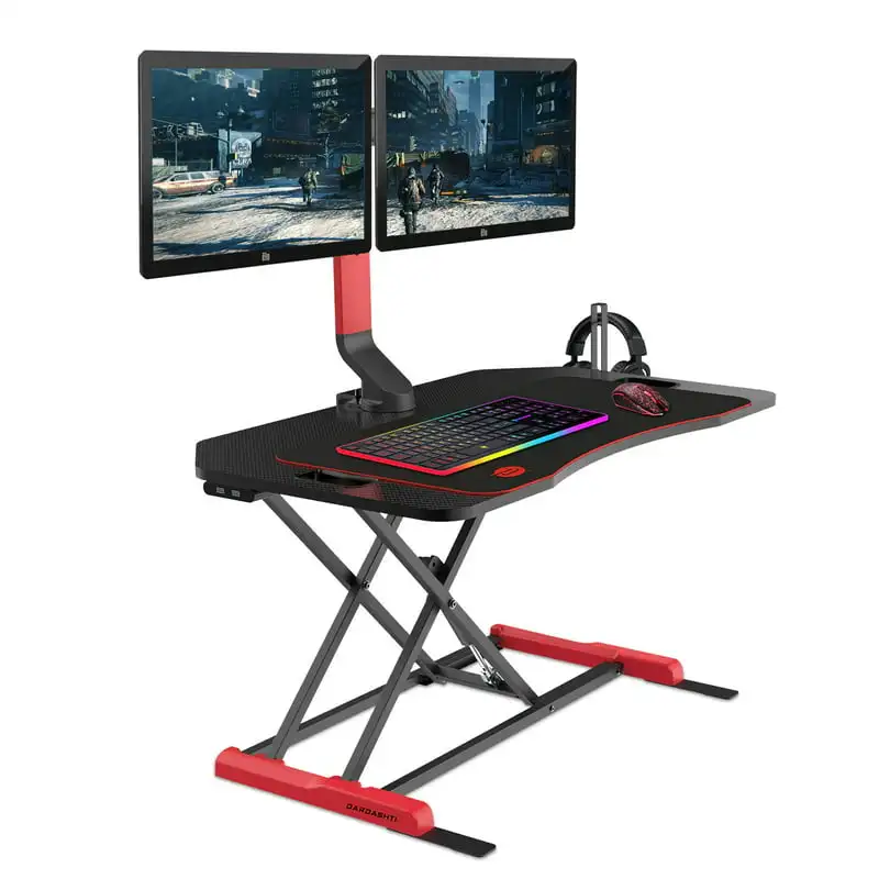 

Dardashti Riser - Spring Assisted, includes Rotating Monitor Mount, USB 3.0 Ports, Mousepad and More in Red/Black (33906166)