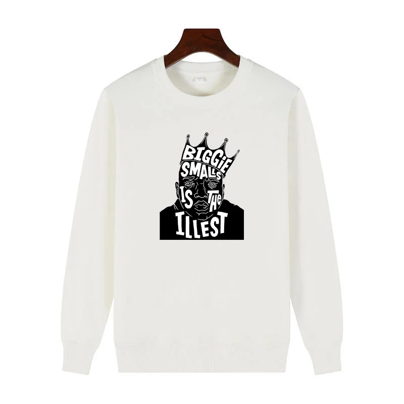 

Biggie Illest Rapper Notorious Big Smalls Gangster Gangsta Rap graphic sweatshirts Crew-neck hoodie winter thick fleece hoodie