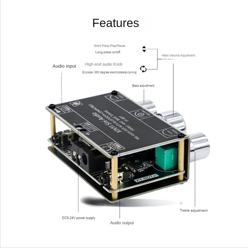 XY-BDT BT5.1 декодирующая плата 20 Гц-20 кГц двухканальная стереосистема с высоким и