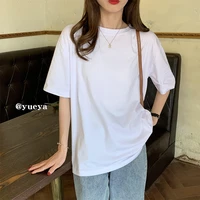 2022 summer oversized t shirt aesthetic clothes loose and simple girls versatile bottoming top y2k tops