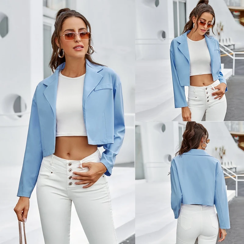 

ASDS-Women Fashion Single Button Jackets Women Elegant Loose Short Coat