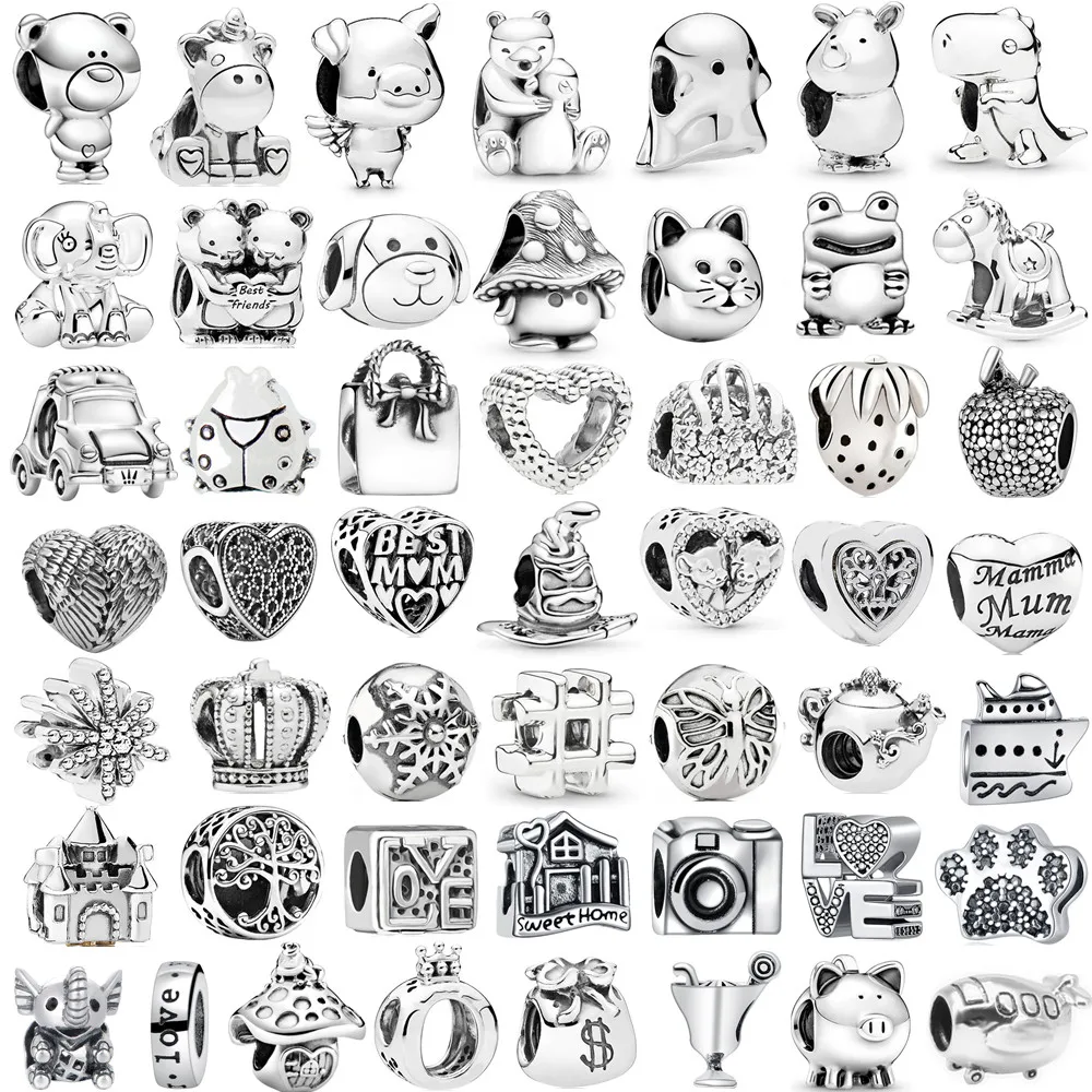 Ciondolo A Forma Di Castello Animale A Cuore Retrò In Lega Calda Adatto Per Accessori Per Bracciali Con Ciondoli Pandora Originali Creazione Di Gioiel