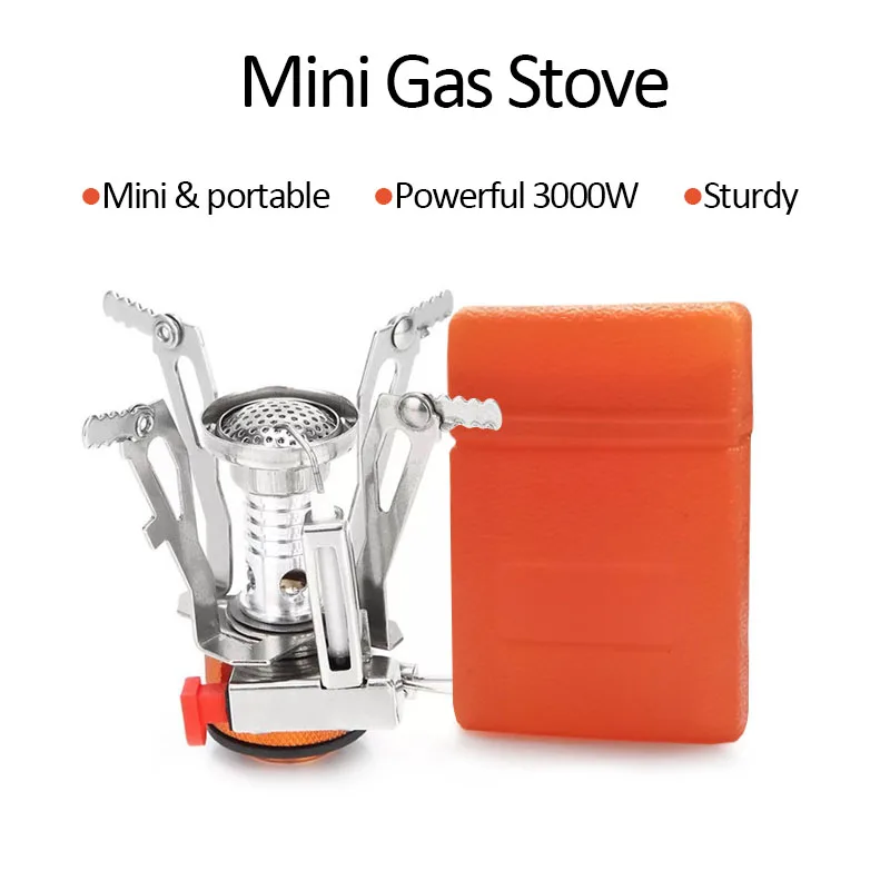 

Mini Gas Stove 3000W Outdoor Ultralight Folding Tourist Burner Portable Picnic Cooking Stoves Outdoor Camping Cooking Supplies