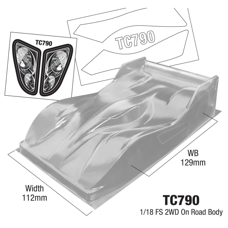 

1 18 FS 2WD On Road Body Clear Car Shell W/ Stickers 0.5mm Thickness