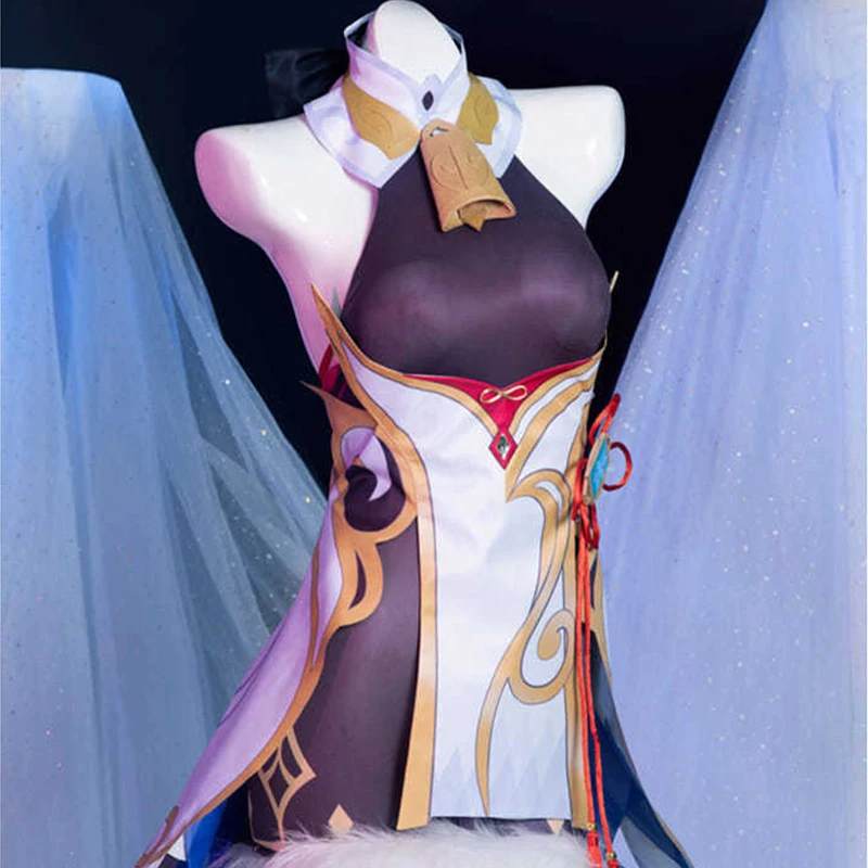 

Женский костюм для косплея Ganyu, аниме-игра «геншин», костюм на Хэллоуин