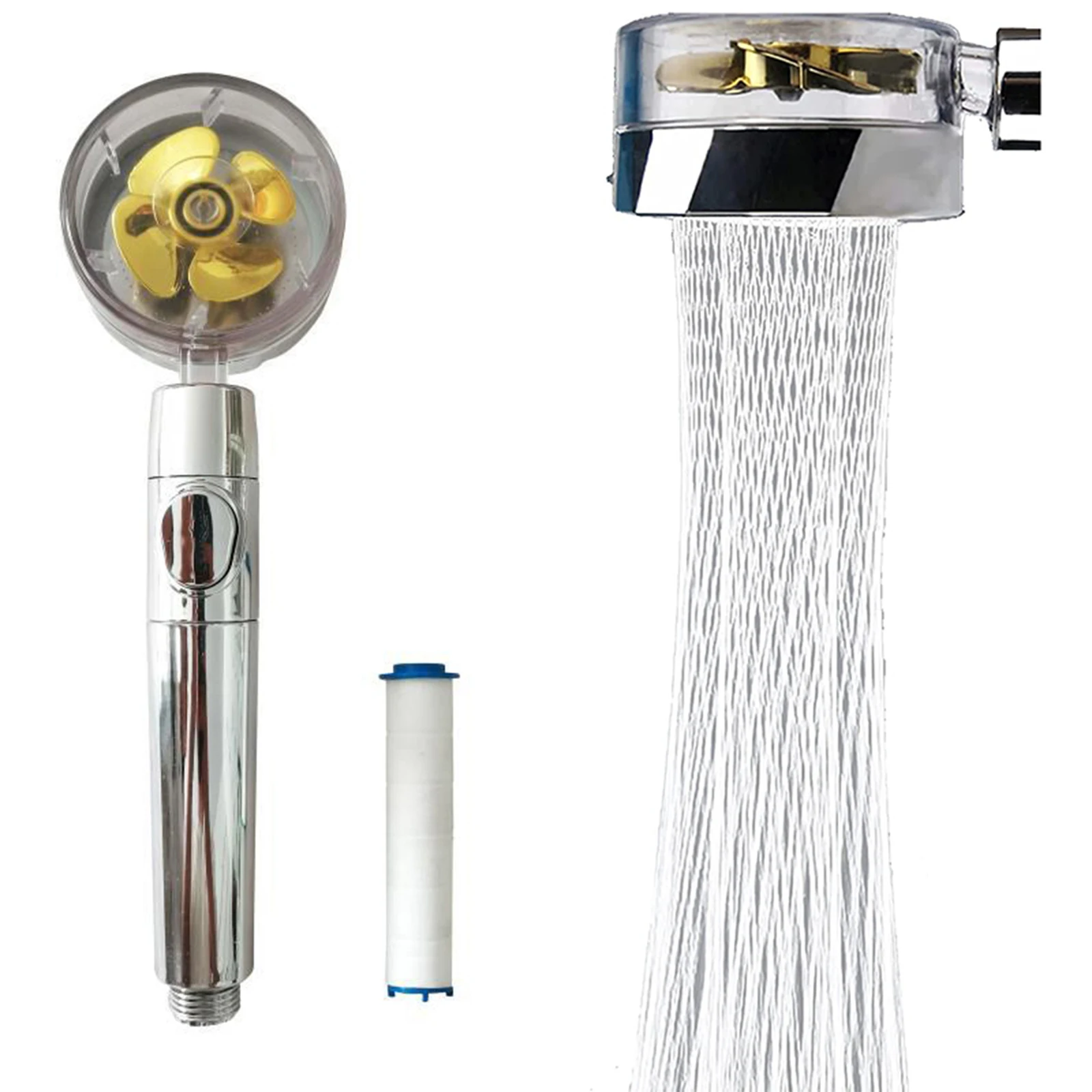 

Насадка для душа с турбонаддувом, вращение на 360 °, моющаяся