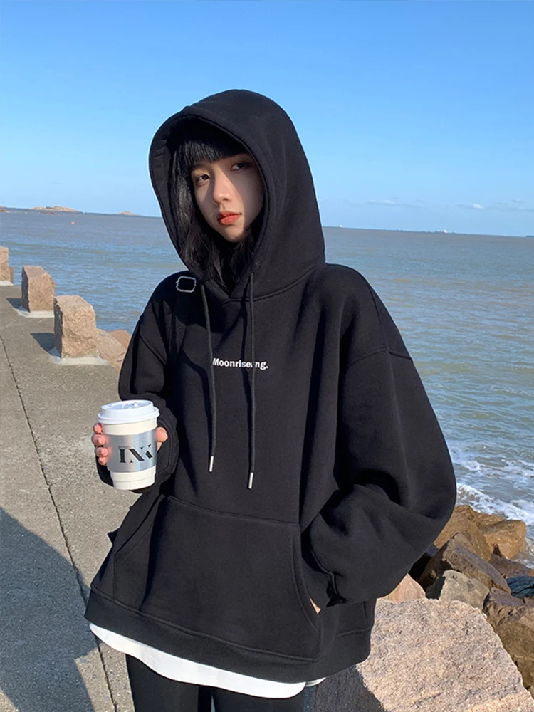 

Female Korean Cute Casual Letter Loose Sweatshirt Women's Sweatshirts Japanese Harajuku Ulzzang Vintage Clothing For Women