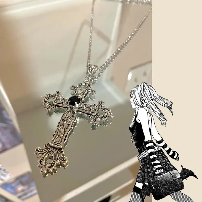Anime Death Note Misa Amane Cross Pendant Necklace For Women Men Choker Necklaces Jewelry |