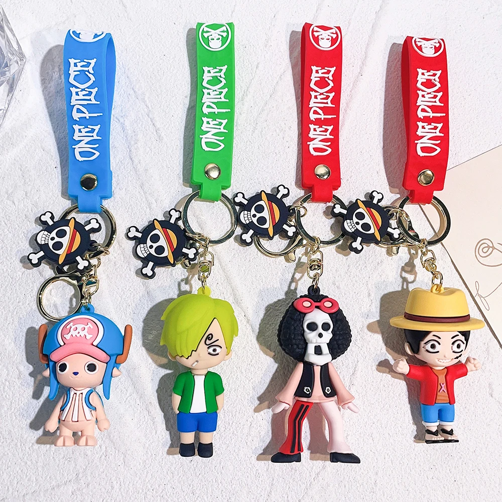 

One Piece Anime Keychain Figure Monkey D. Luffy Roronoa Zoro Nami Key Chain Pendant Pvc Key Ring for Friends Men Jewelry Gift