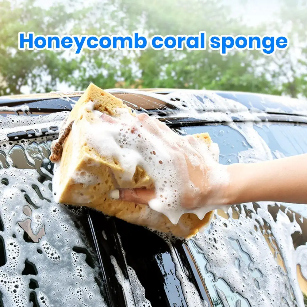 

Soft-touch Car Sponge Durable Car Sponge Super Water Absorbent Car Honeycomb Wash Sponge for Soft Auto Waxing Premium Coral