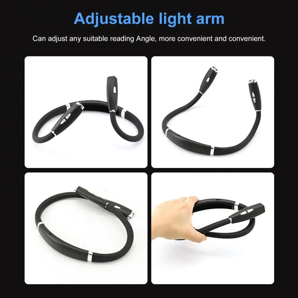 

Adjustable Neck Light Rechargeable Led Neck Reading Light Flexible Arm Dimmable Non-glaring Hands-free Lamp Book Reading Light