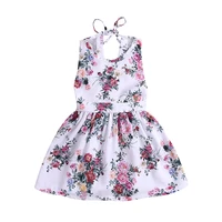 2022 new lovely baby girl dress sleeveless summer holiday smoked dress for kids floral princess dress kids clothing 2 8y