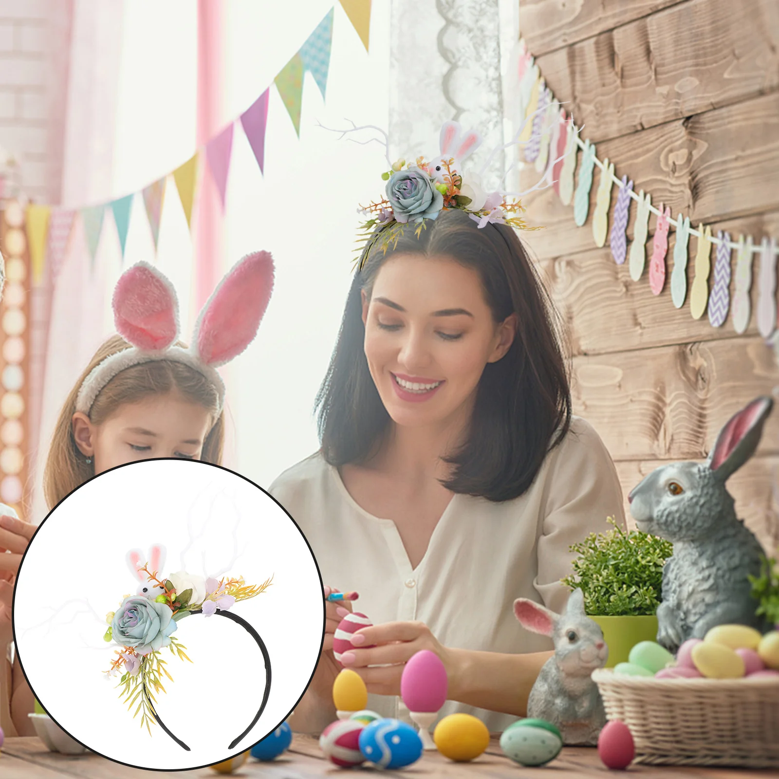 

Ободки для волос женские волосы цветок Олень Рог повязка с цветком рога оленя для волос обруч животное бижутерия для ушей девочка Пасхальна...