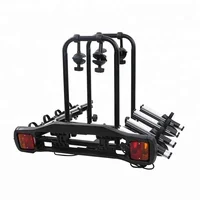 Rear mounted 50mm 2 inch tow bar bicycle carrier rack wheel support platform for SUV with lock and turn light for 4 bikes