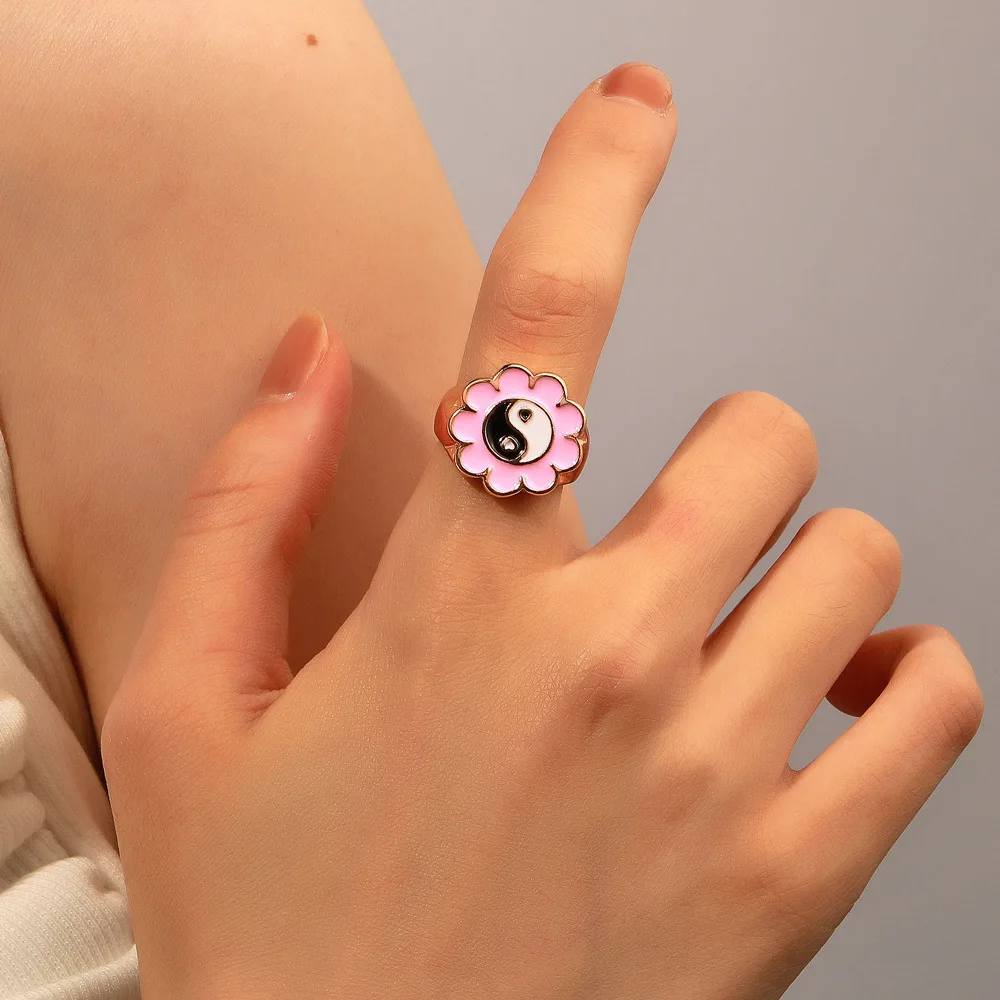 

New 2023 Exquisite Fashion Flower Ring Unisex Hip-hop Punk Open Ring Banquet Jewelry Accessories Gift