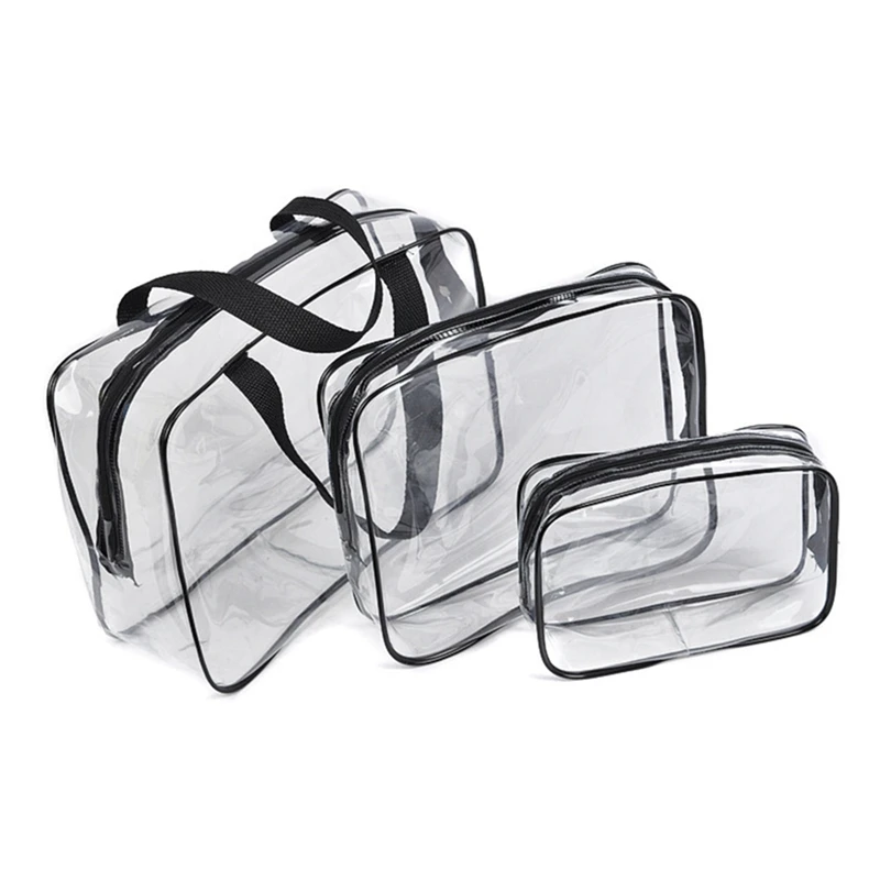 

Transparent PVC Cosmetic Bag Waterproof Wash Storage Bag Bathroom Travel Suit Storage Bag