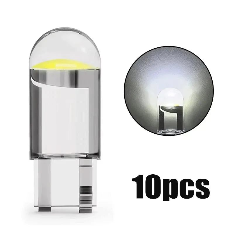 

Набор Из 10 Светодиодных Ламп T10 W5W Canbus 6000K Clear COB Для Внутреннего Освещения, Ламп Для Чтения