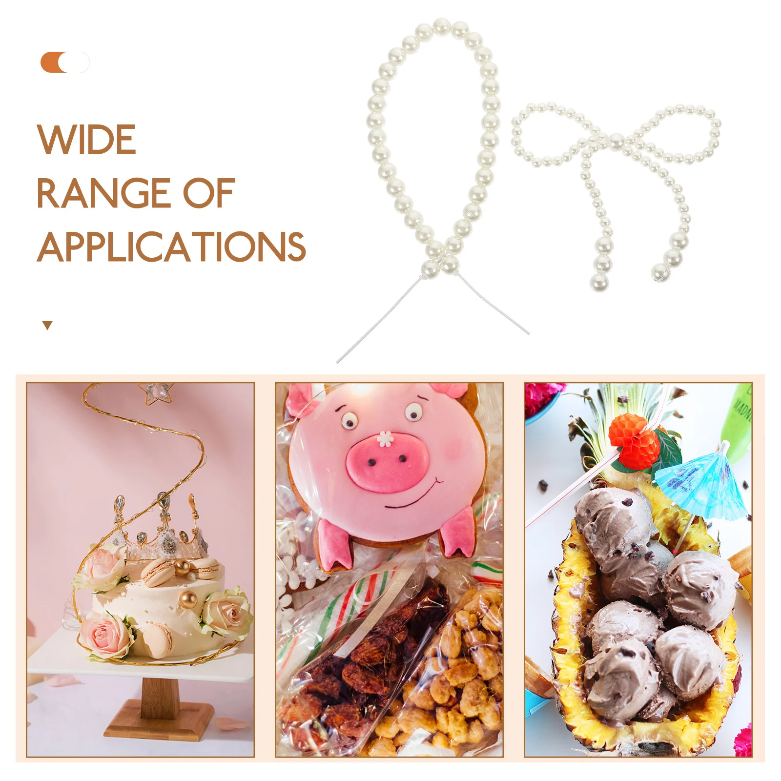 10 шт. украшения для торта на день рождения с жемчужным бантом свадебный топпер