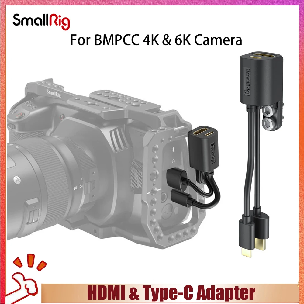 

SmallRig HDMI-compatible & Type-C Adapter for BMPCC 4K & 6K Camera Cage & L bracket: 2203, 2203B, CVB2254, CVB2254B, CVB2255