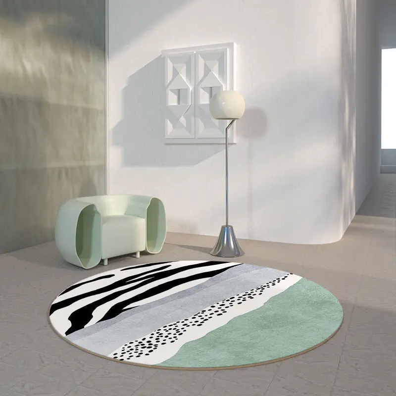 Современный легкий роскошный круглый ковер коврик для кабинета спальни