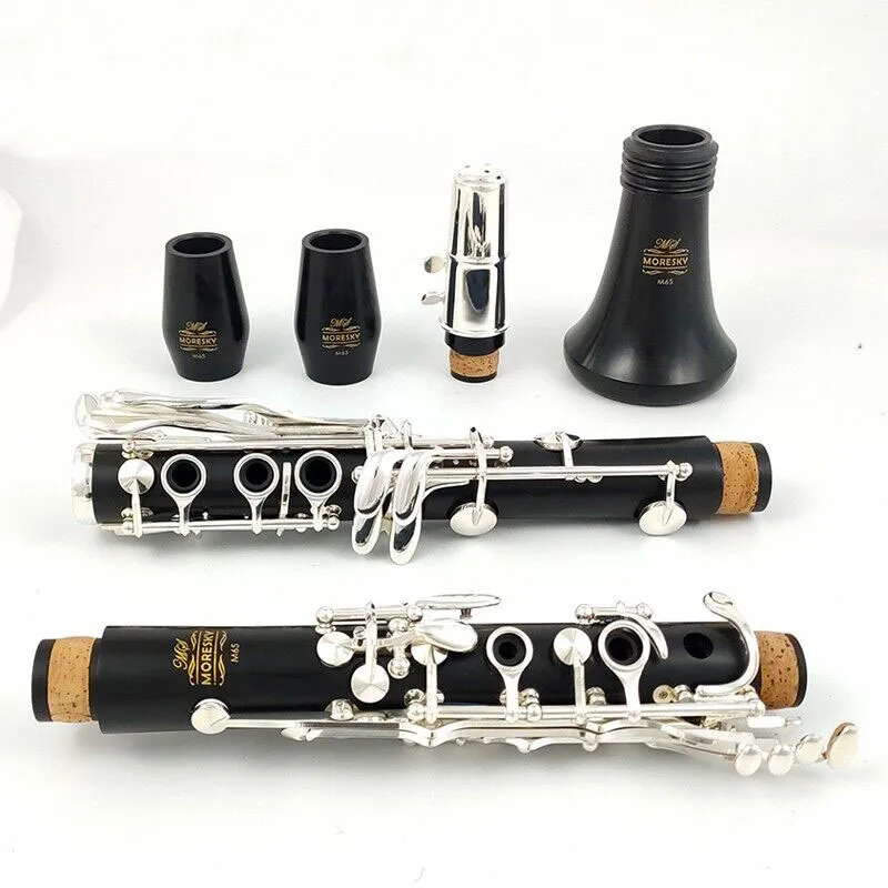 

Clarinet Bb Wood Ebony Silver Plated 18 Keys Grenadilla Sib Klarnet M65