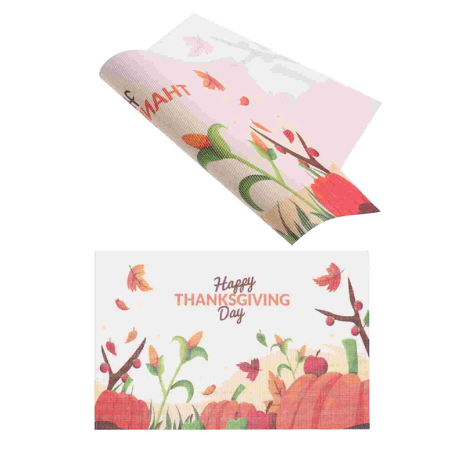 

Table Placemats Thanksgiving Mats Fall Autumn Mat Pumpkin Maple Leaf Pad Placemat Cloth Mini Plate Party Place Decor Dinner