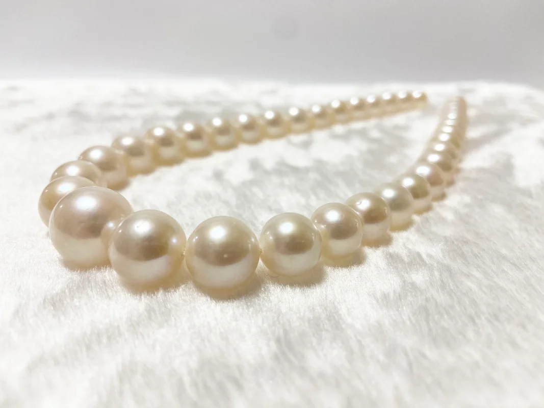 

2022 Vintage Sea Necklace For Women 11-16mm Round White Bright Pearl Choker Necklace Luxury Jewelry Gifts For Female