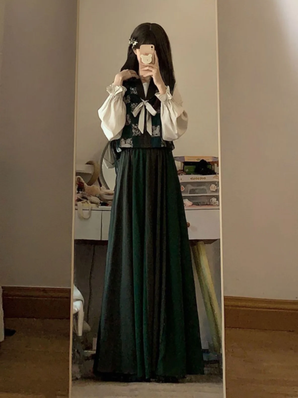 New Chinese Sle Song System Hanfu Improved National Three-piece Suit Skirt Retro Fashion Set Autumn Wear High Sense