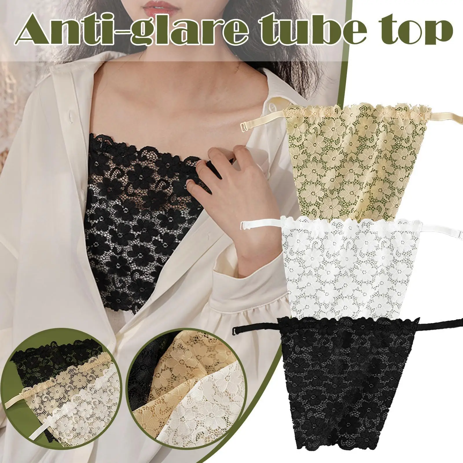 

Privacy Invisible Lace Bra Clip On Strapless Bra Bottoming Tube Insert Coverage Wrap Peep Seamless Cleavage Anti Top Top Ta N3Z9