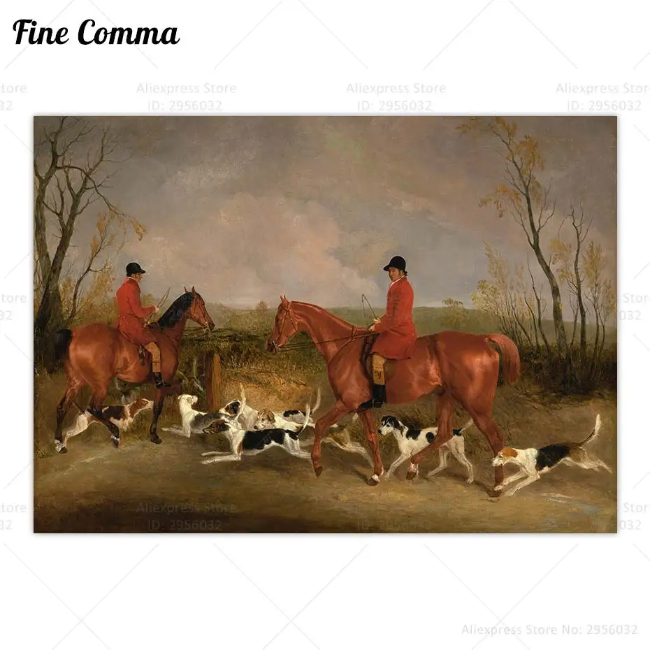 

Охотничий ВИНТАЖНЫЙ ПЛАКАТ с изображением британской лисы, настенный художественный холст, Античная живопись с лошадью, собакой, фермерским хозяйством, домашний декор, подарок