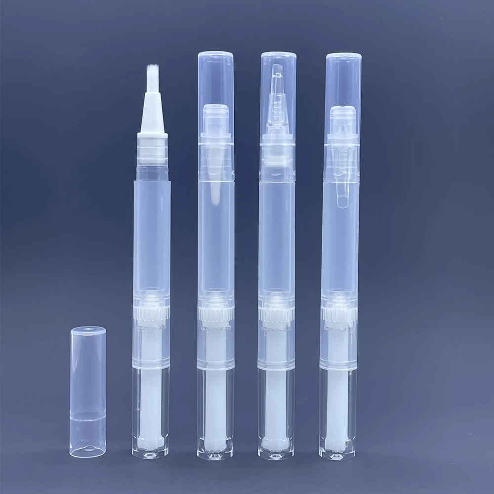 

5 мл пустая Вращающаяся ручка с щеткой, многоразовая бутылка для лака для ногтей, косметический контейнер, блеск для губ, аппликаторы, прозра...