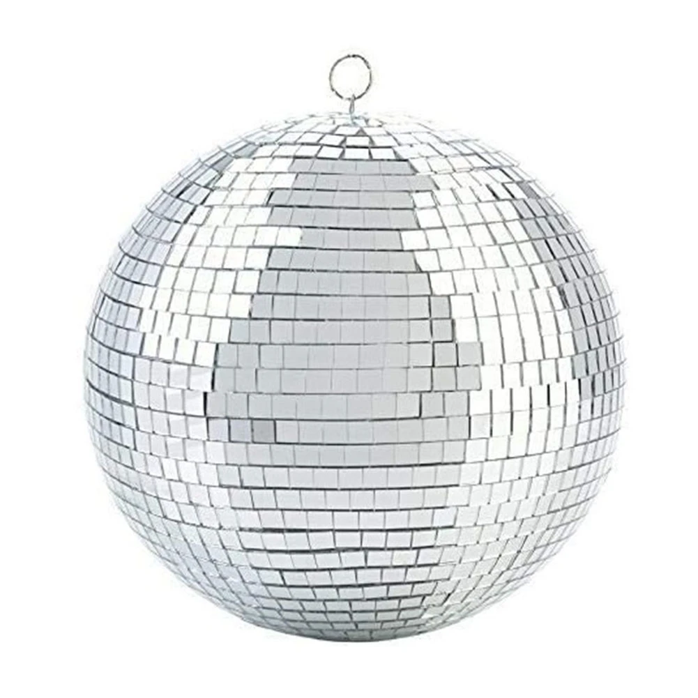 

Colorful Stage Lighting Effect 8 Inch 20cm Disco Mirror Glitter Ball Lightweight Silver Christmas Party Decor