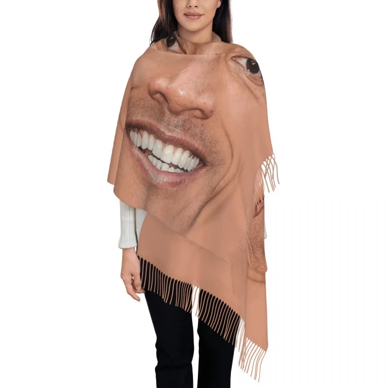 

Personalized Printed The Rock Face Dwayne Scarf Men Women Winter Fall Warm Scarves American Actor Johnson Shawls Wraps