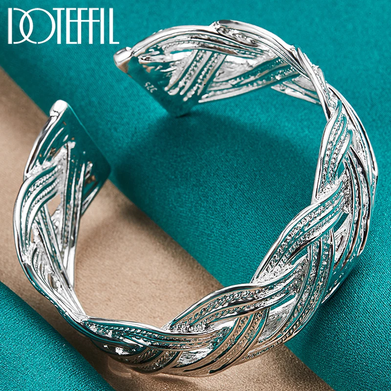 

Женский плетеный браслет из серебра 925 пробы, 27 мм