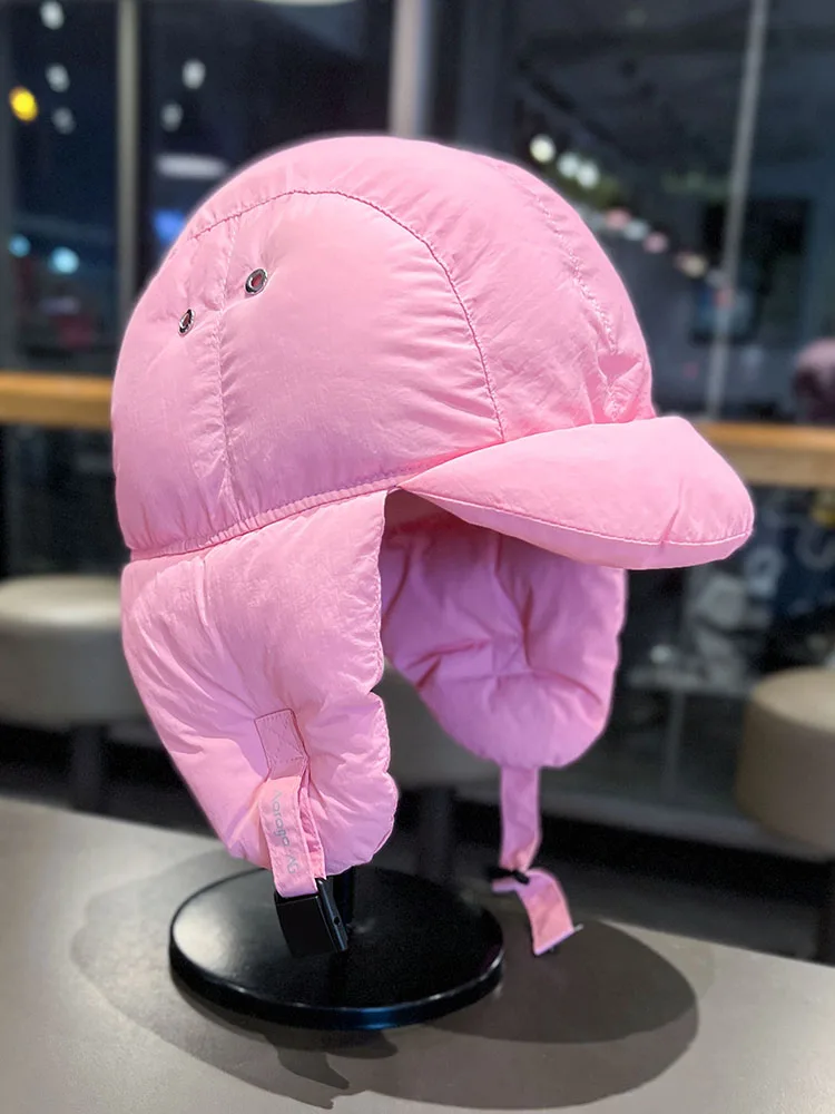 Пуховая шапка мужская и женская зимняя ветрозащитная морозостойкая теплая Lei Feng