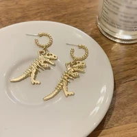 personalized funny dinosaur shape stud earrings for women girls charms golden earrings female aesthetic fashion jewelry gifts