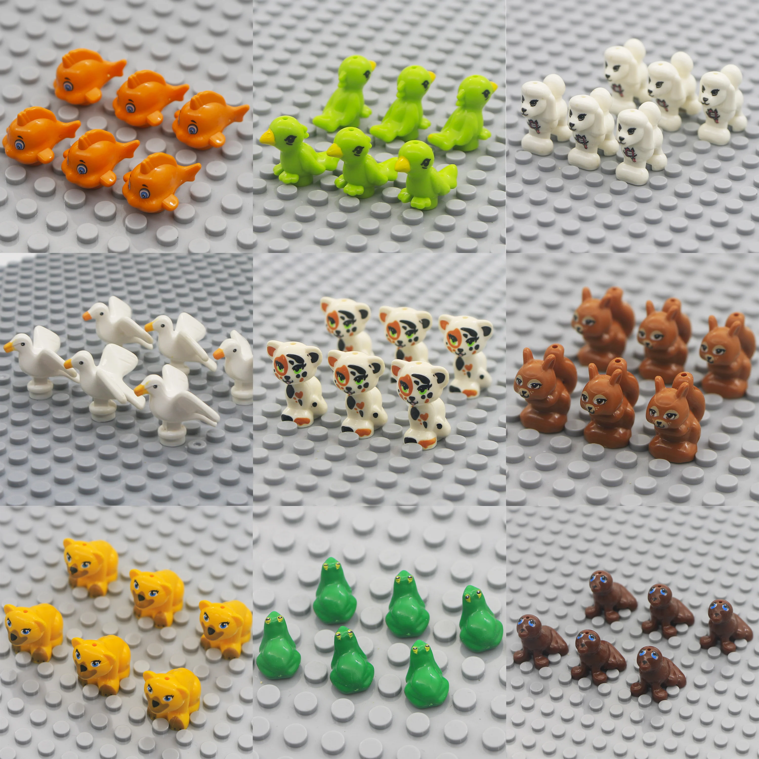 Креативные строительные блоки с животными MOC животные зоопарк котик собака рыба