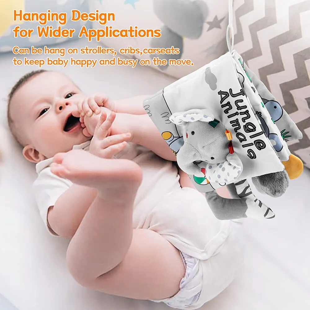 

Soft Baby Books 3D Touch Feel High Contrast Cloth Book Montessori Sensory Early Learning Stroller Toys for Infant Toddler Gifts