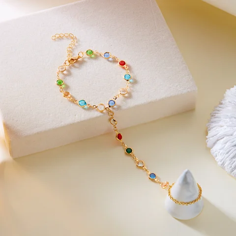 Браслет-цепочка с цирконием для женщин